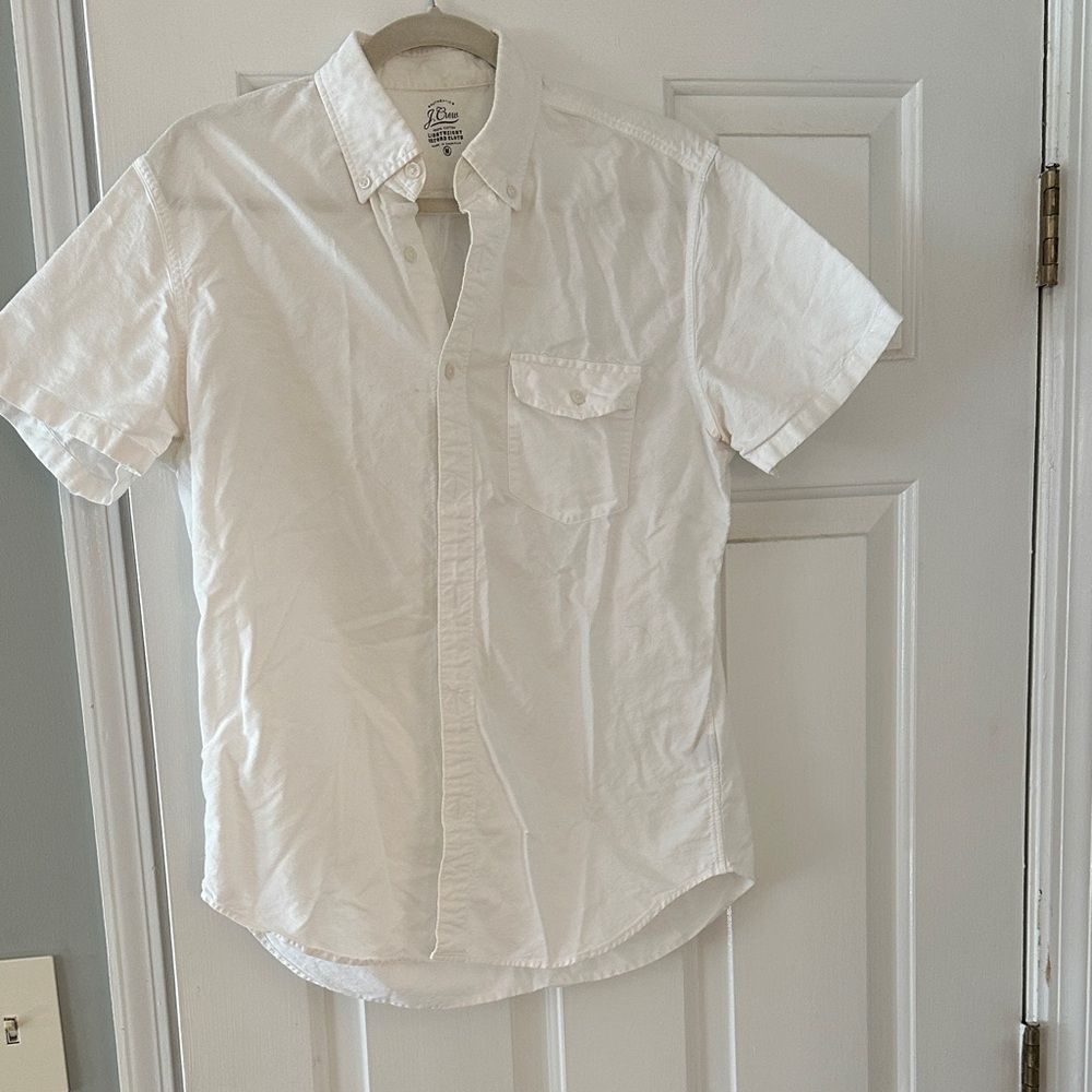 J. Crew White Casual Button Down Shirt